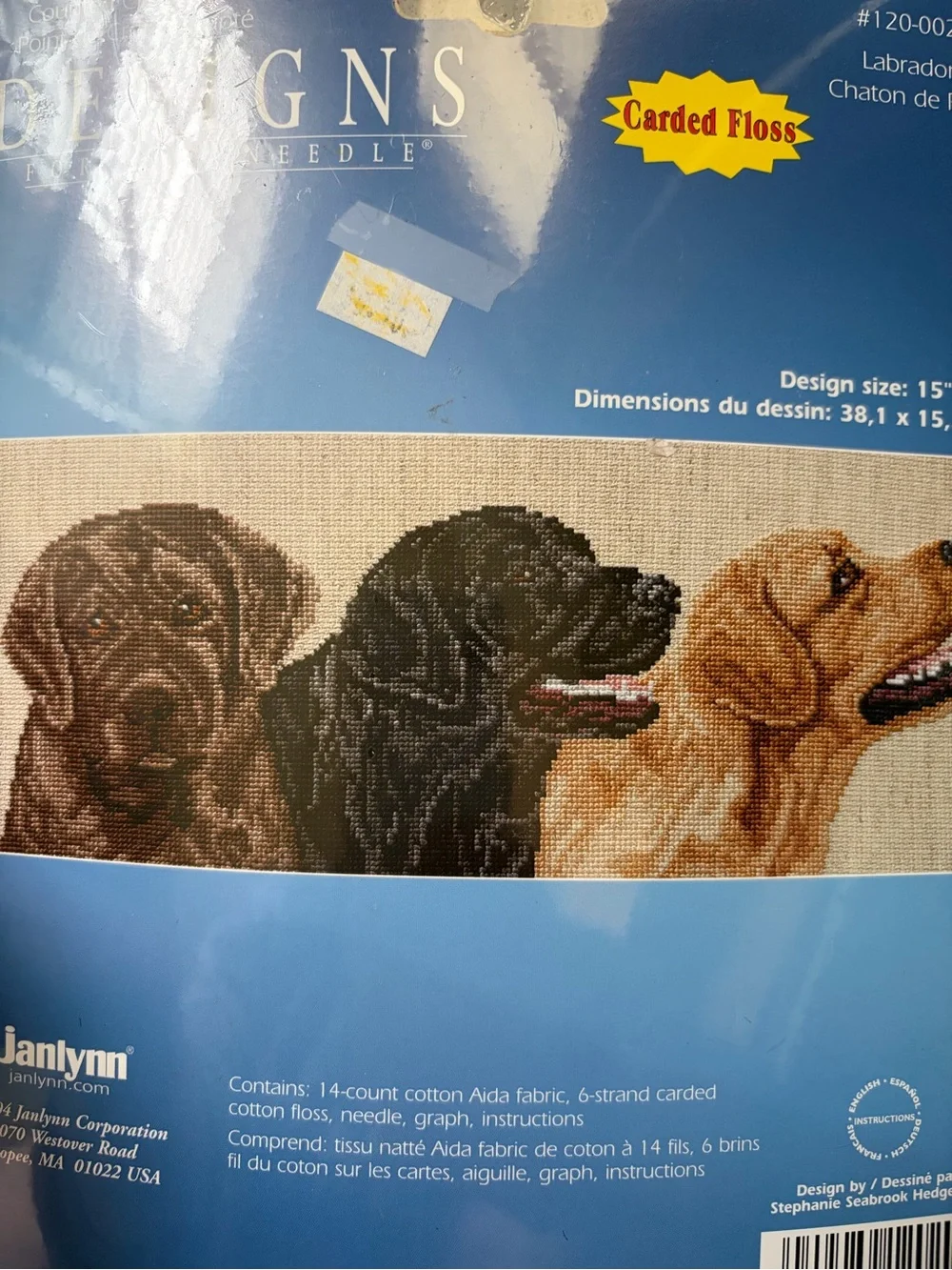 Janlynn Labrador Trio Counted Cross Stitch Kit NIP Dog Art